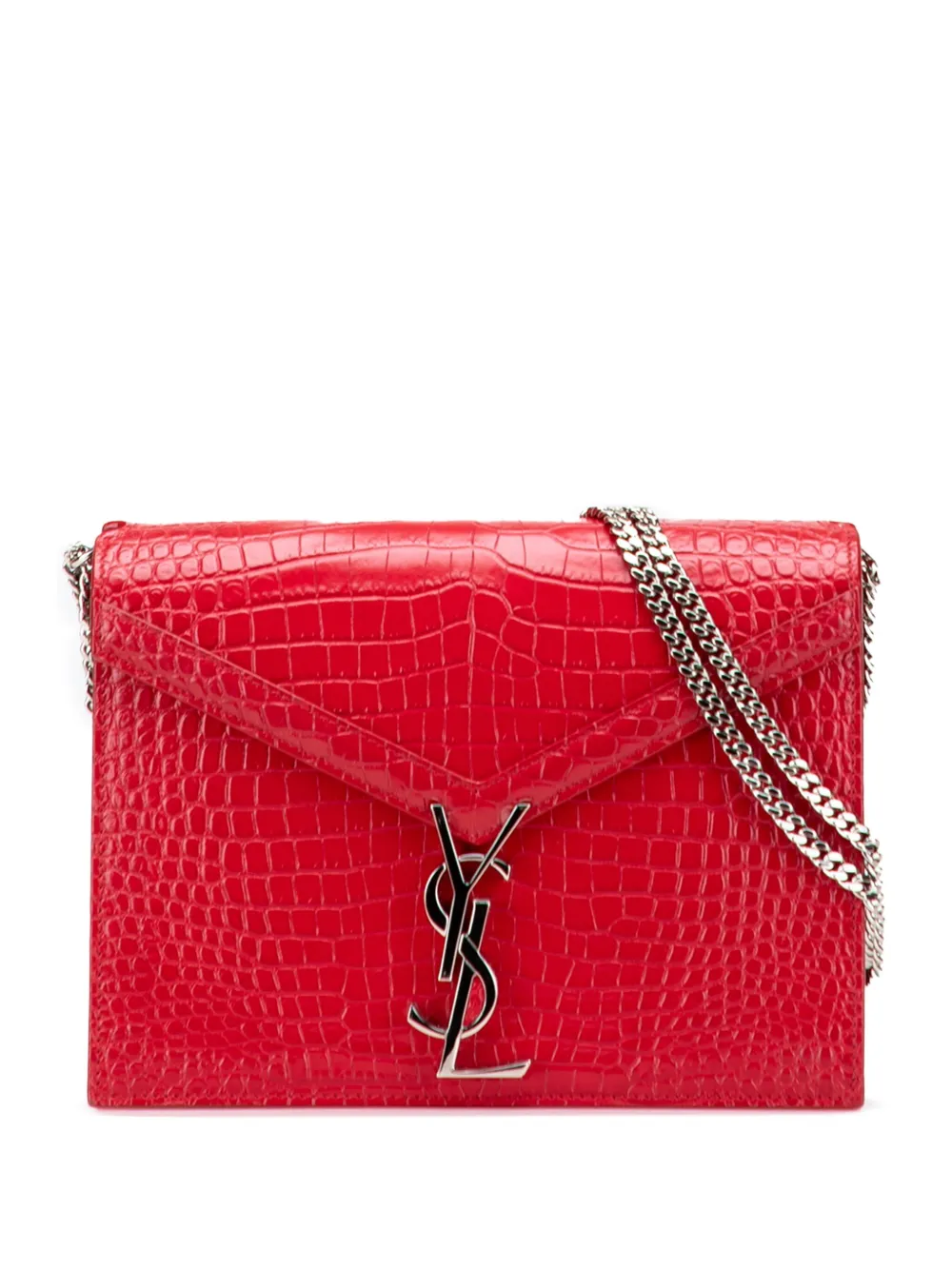Saint Laurent Pre-Owned 2019 Croc Embossed Leather Monogram Cassandra Saint Laurent Pre-Owned 2019 Croc Embossed Leather Monogram Cassandra