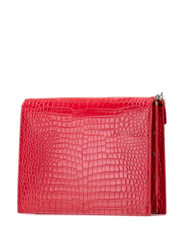 Saint Laurent Pre-Owned 2019 Croc Embossed Leather Monogram