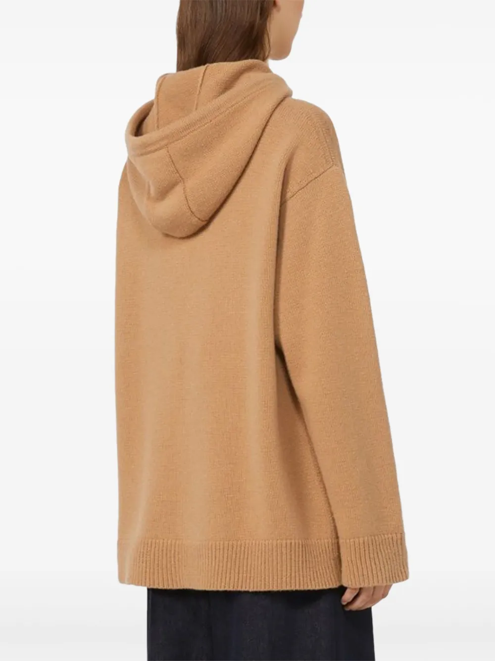 Max Mara Trui met capuchon en zak Bruin