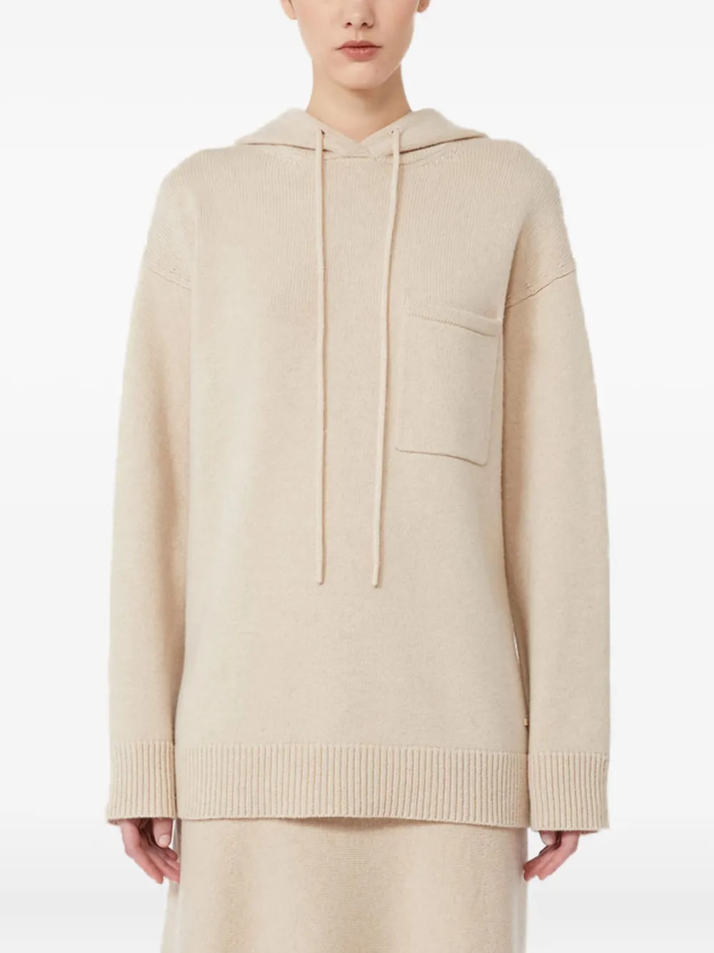 Max Mara Trui met capuchon en zak Beige