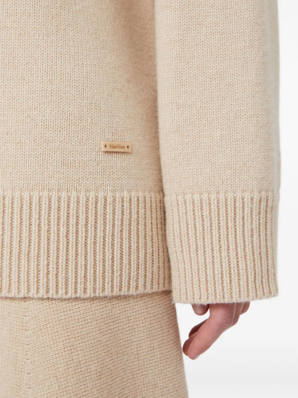 Max Mara Trui met capuchon en zak Beige