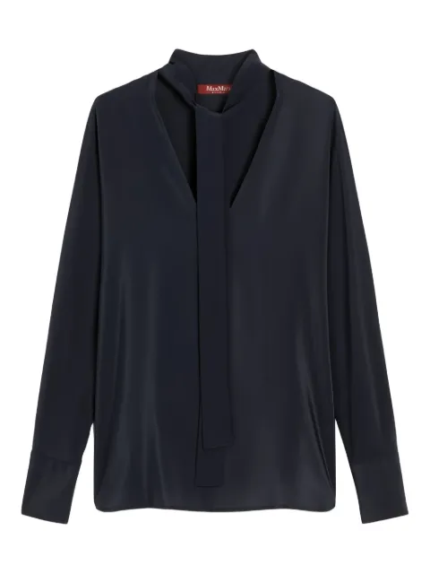 Max Mara tie-neck silk top