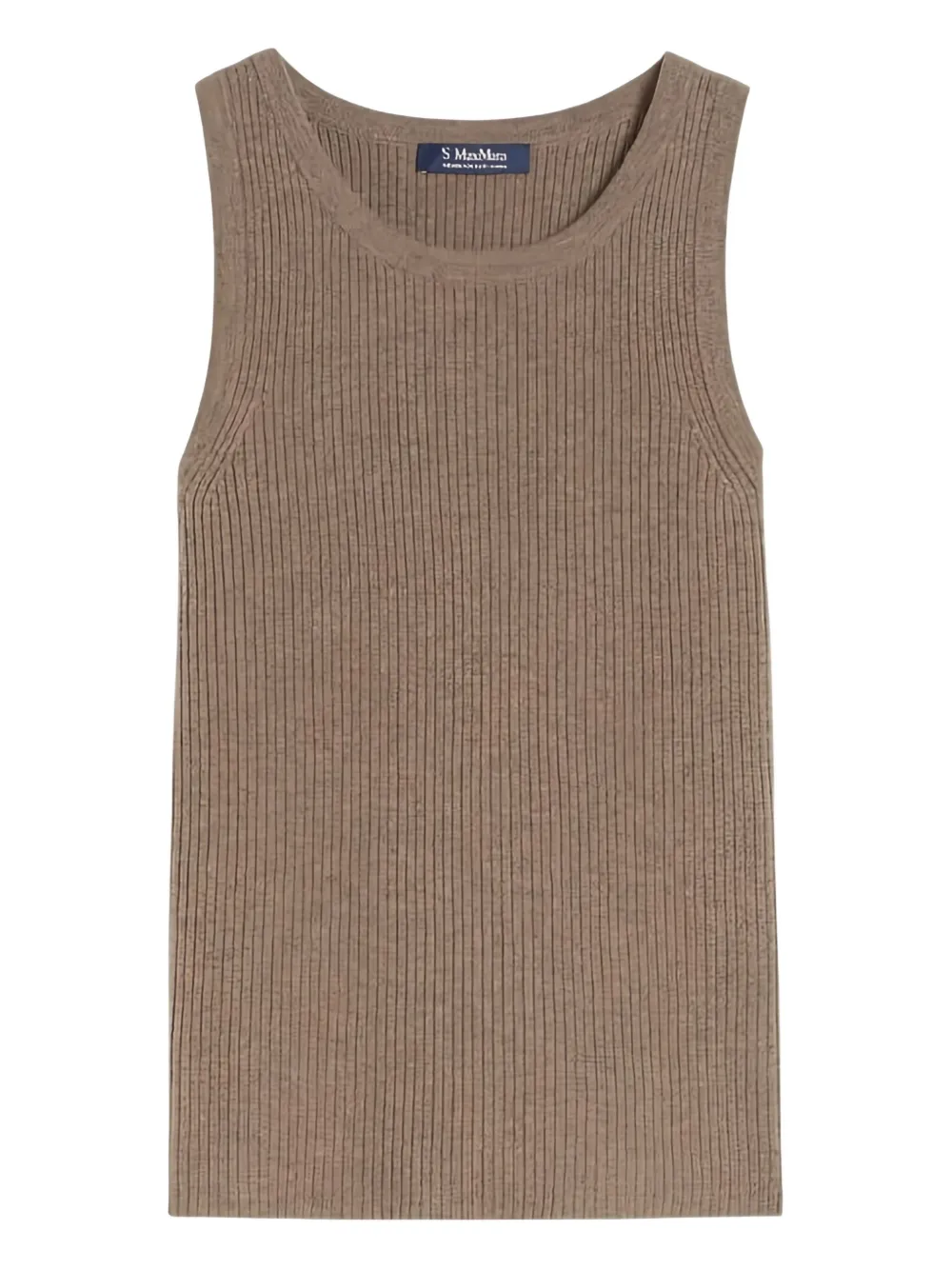'S Max Mara Geribbelde top met ronde hals Beige
