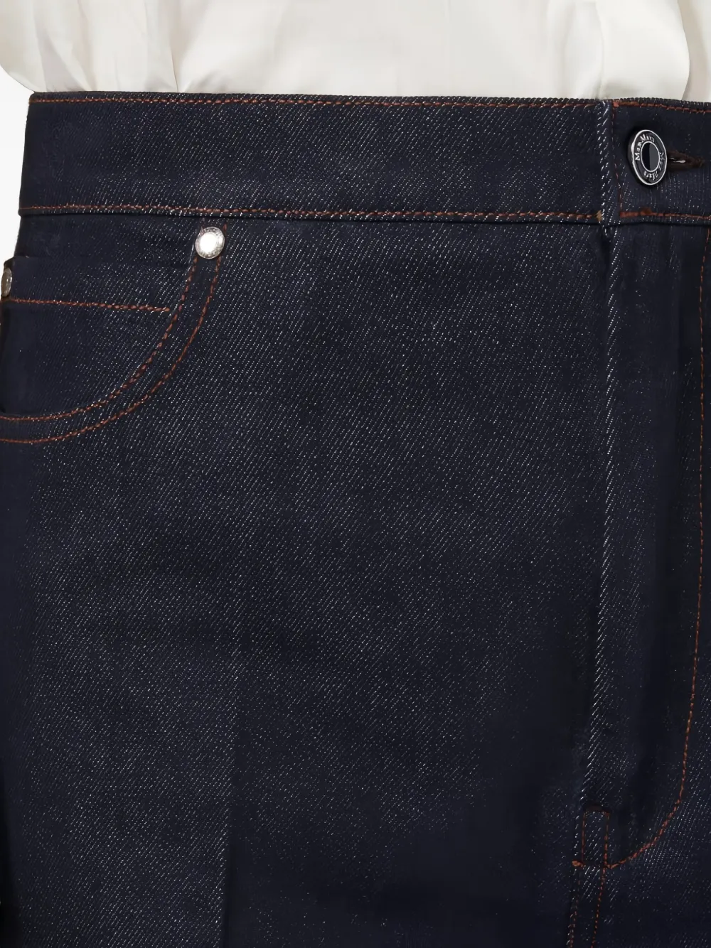 Max Mara Wide-leg Denim Trousers Five Pockets In Blue