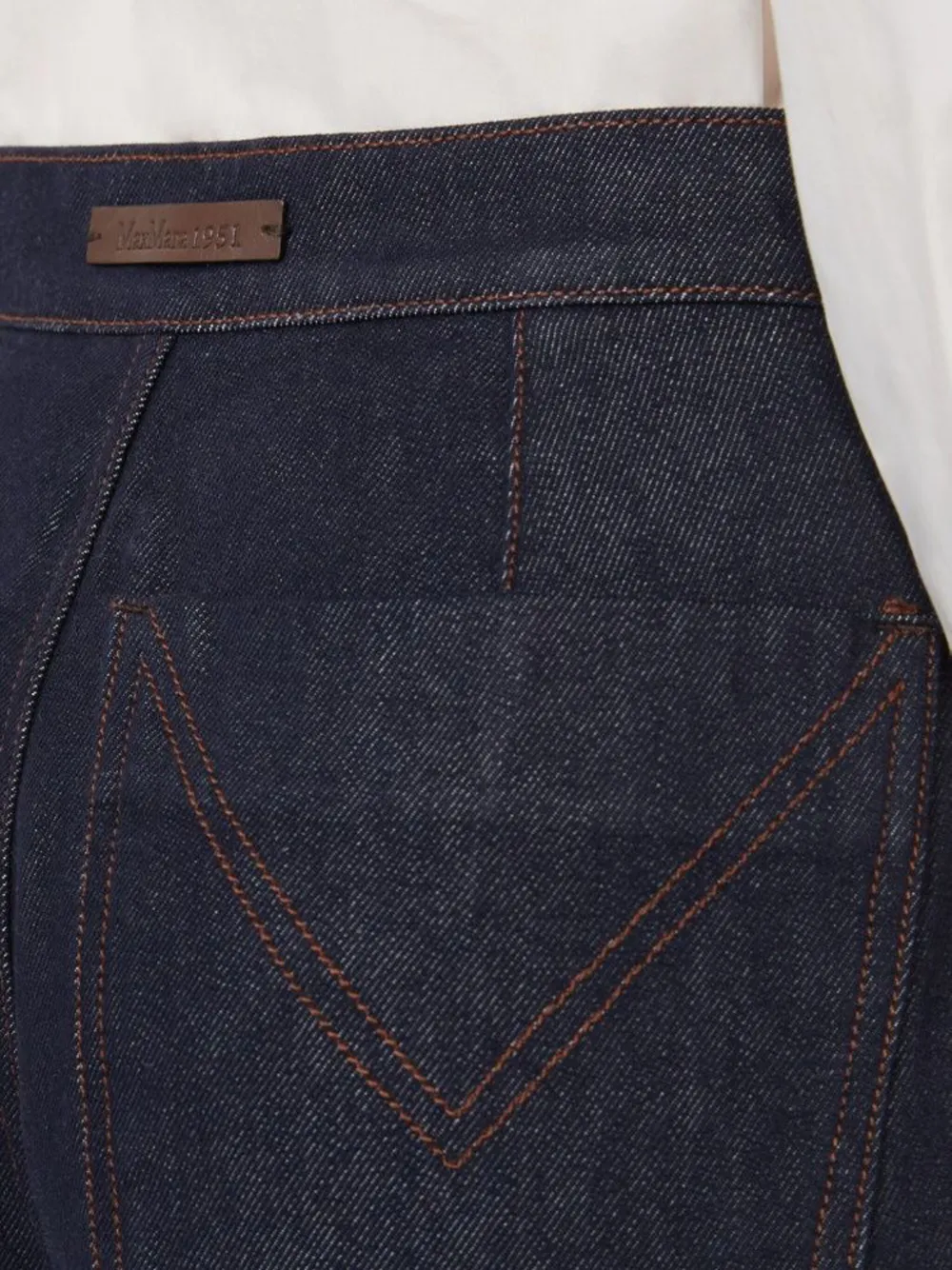 Max Mara Wide-leg Denim Trousers Five Pockets In Blue