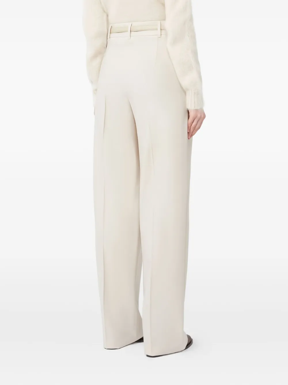 Pleated-Front Belted Trousers