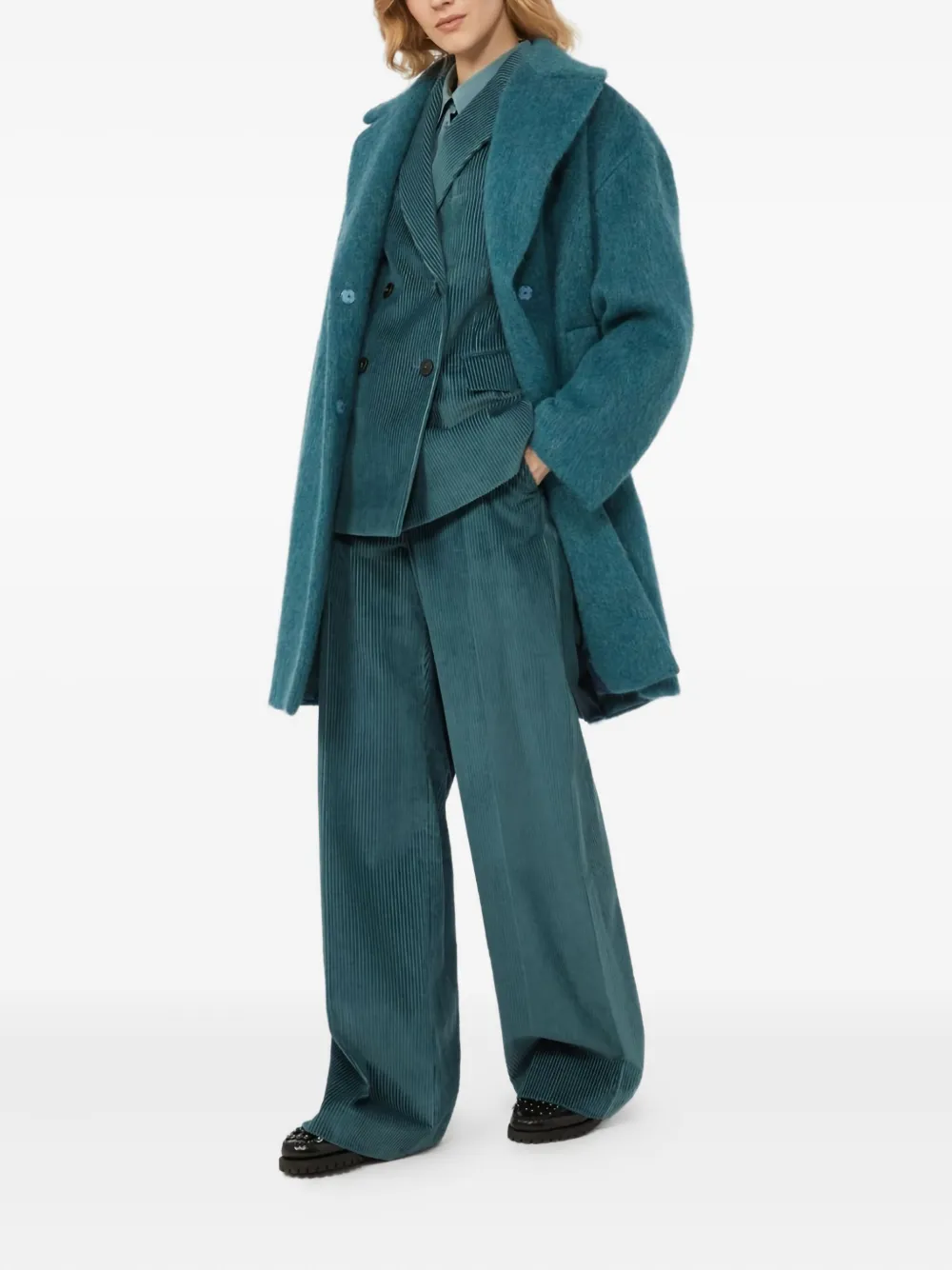 Weekend Max Mara corduroy cotton trousers - Blauw