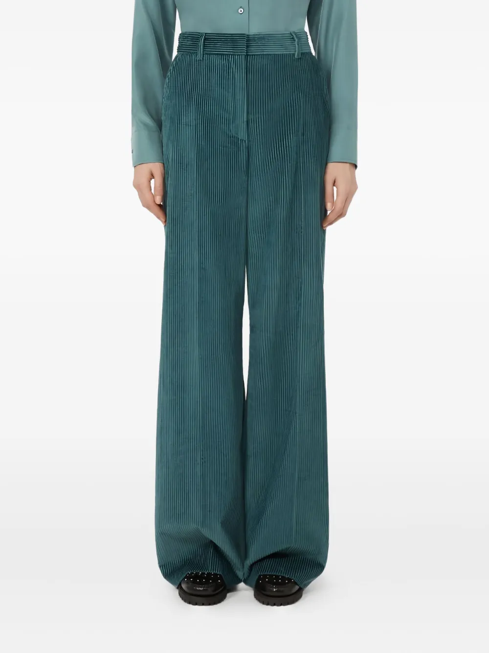 Weekend Max Mara Ribfluwelen broek Blauw