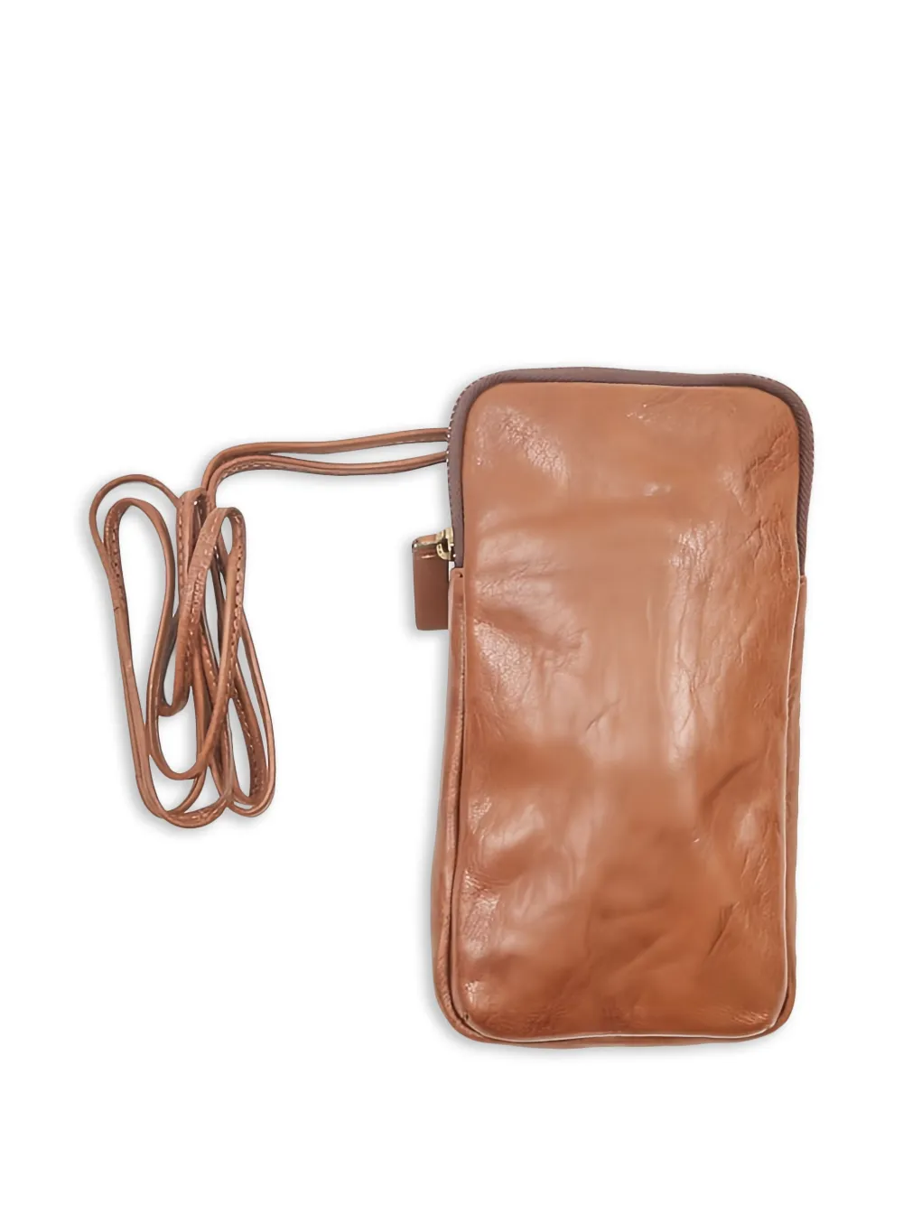 Bea Mombaers Leather Zip-fastening Phone Bag In Brown