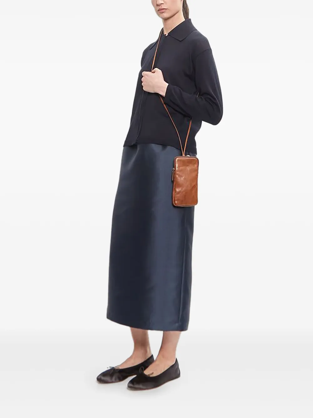 Bea Mombaers Leather Zip-fastening Phone Bag In Brown