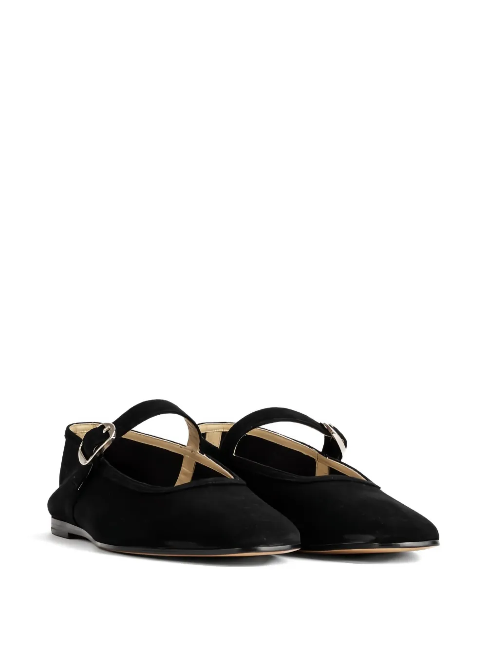 Le Monde Beryl buckle-fastening suede ballet flats Black