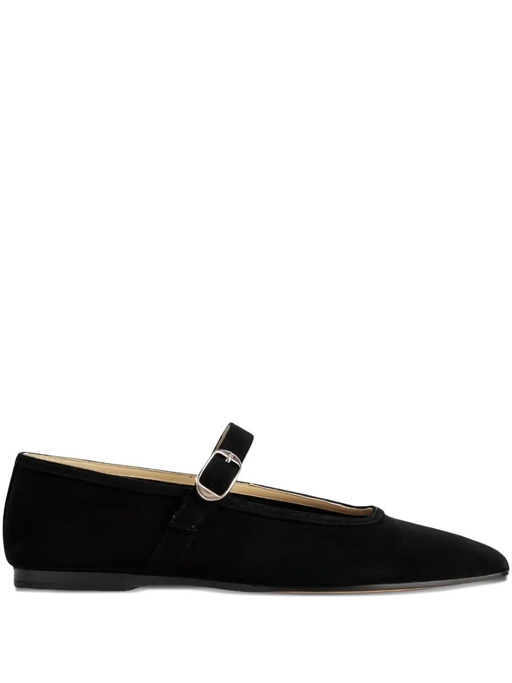 Le Monde Beryl buckle-fastening suede ballet flats Black