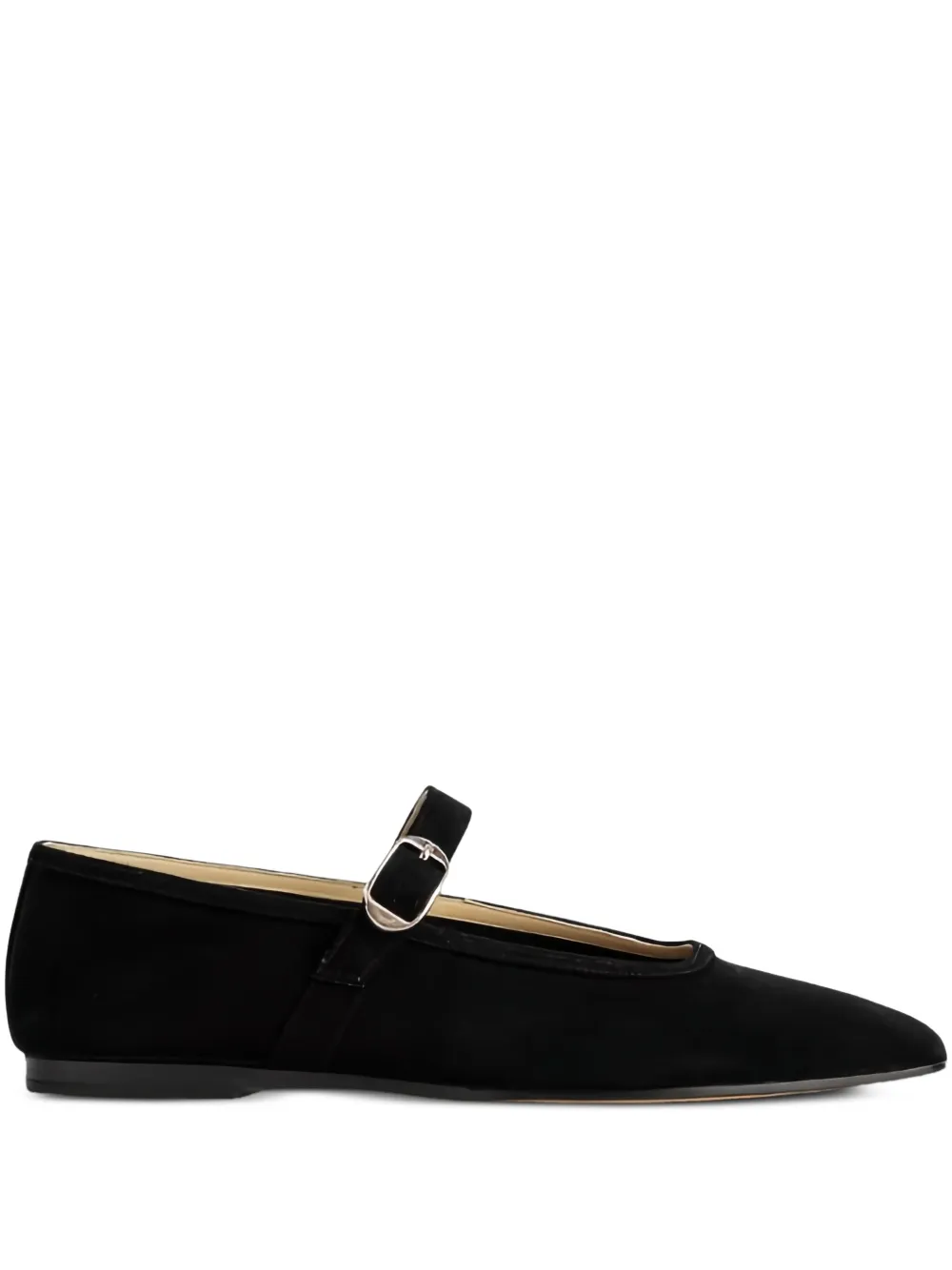 Le Monde Beryl buckle-fastening suede ballet flats | Black | Image 1