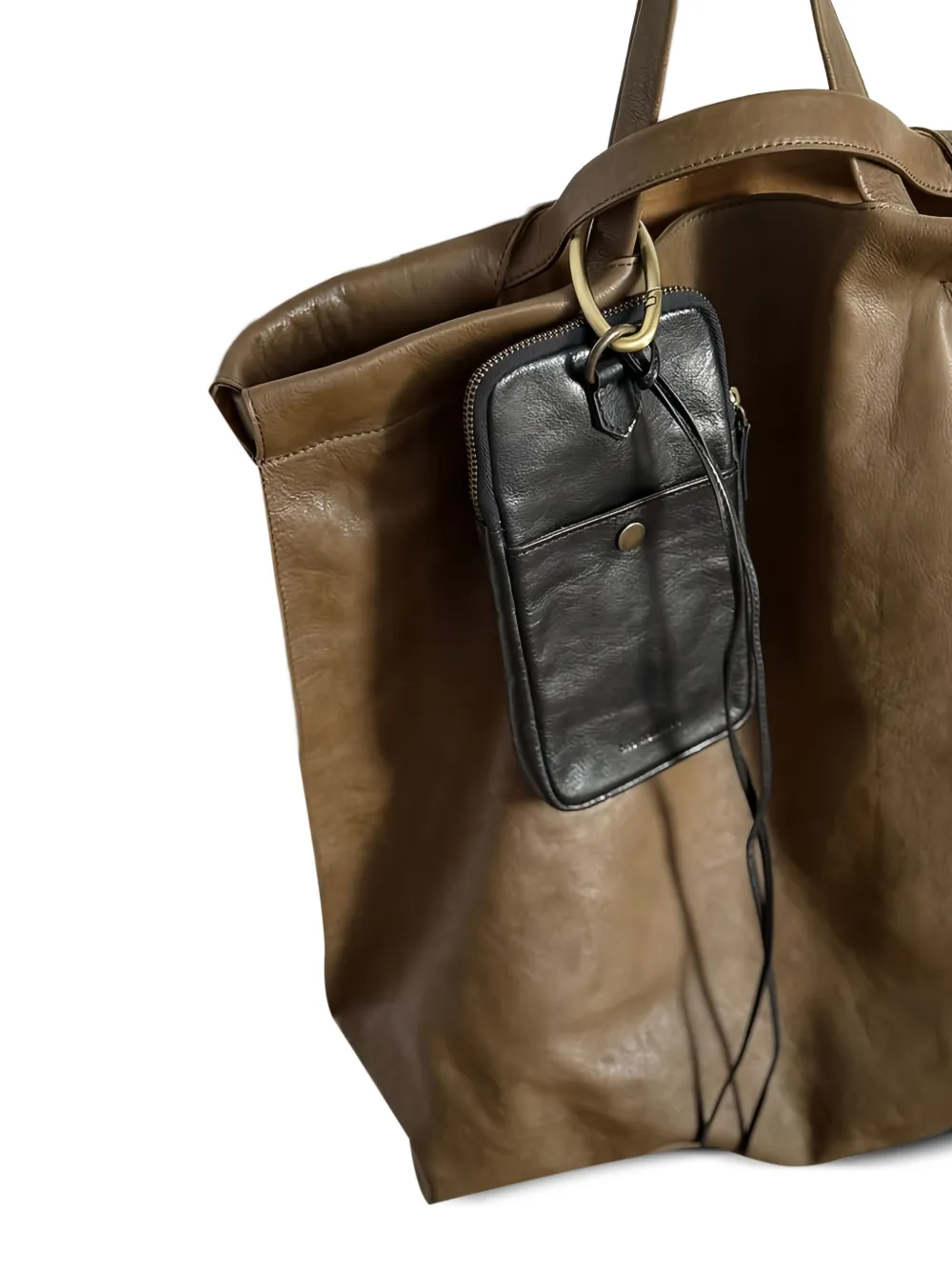 Bea Mombaers Leather Zip-fastening Phone Bag In Black