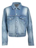 MASU diamond-pattern denim jacket - Blue