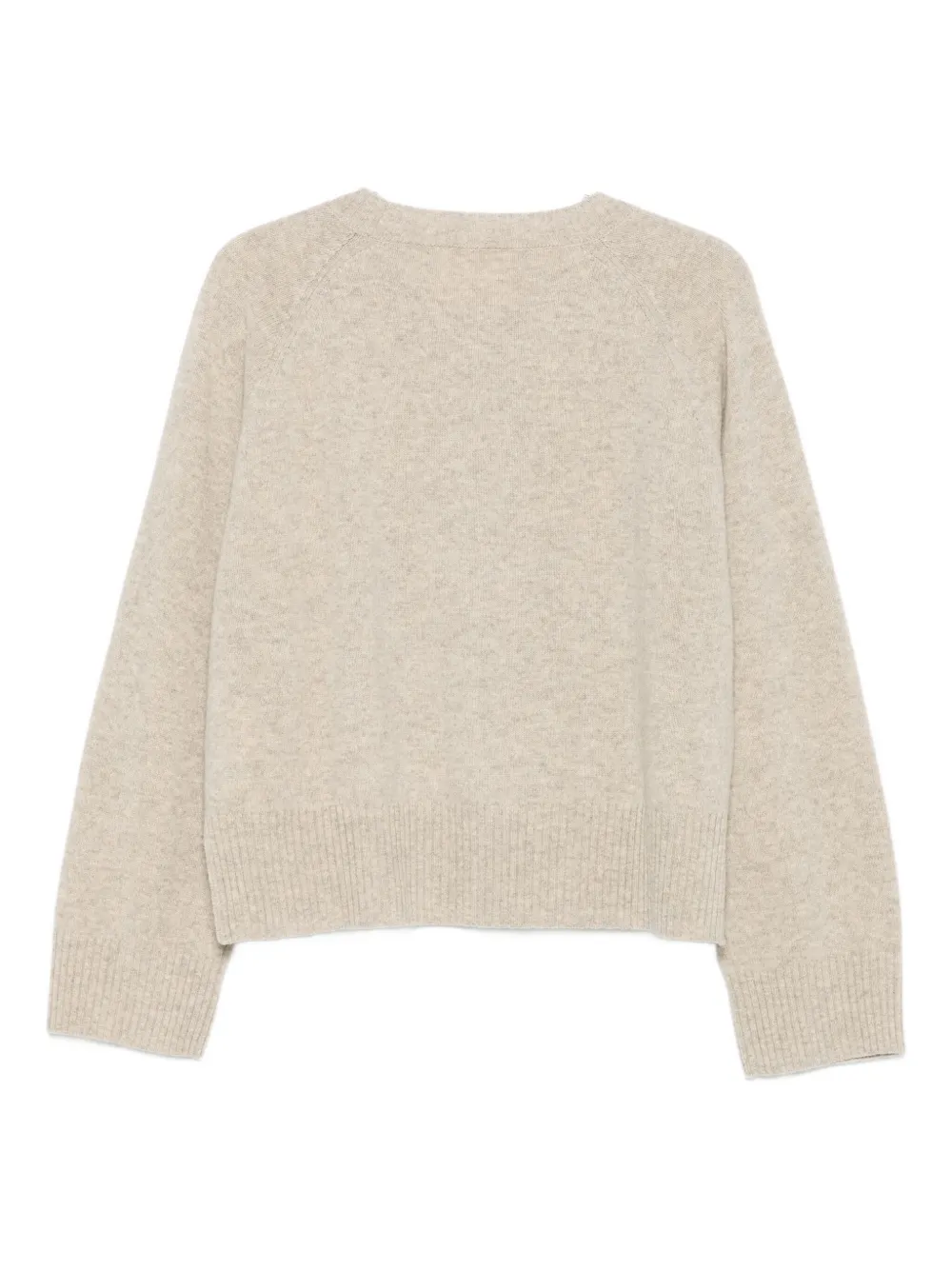 Closed crew-neck wool sweater Beige