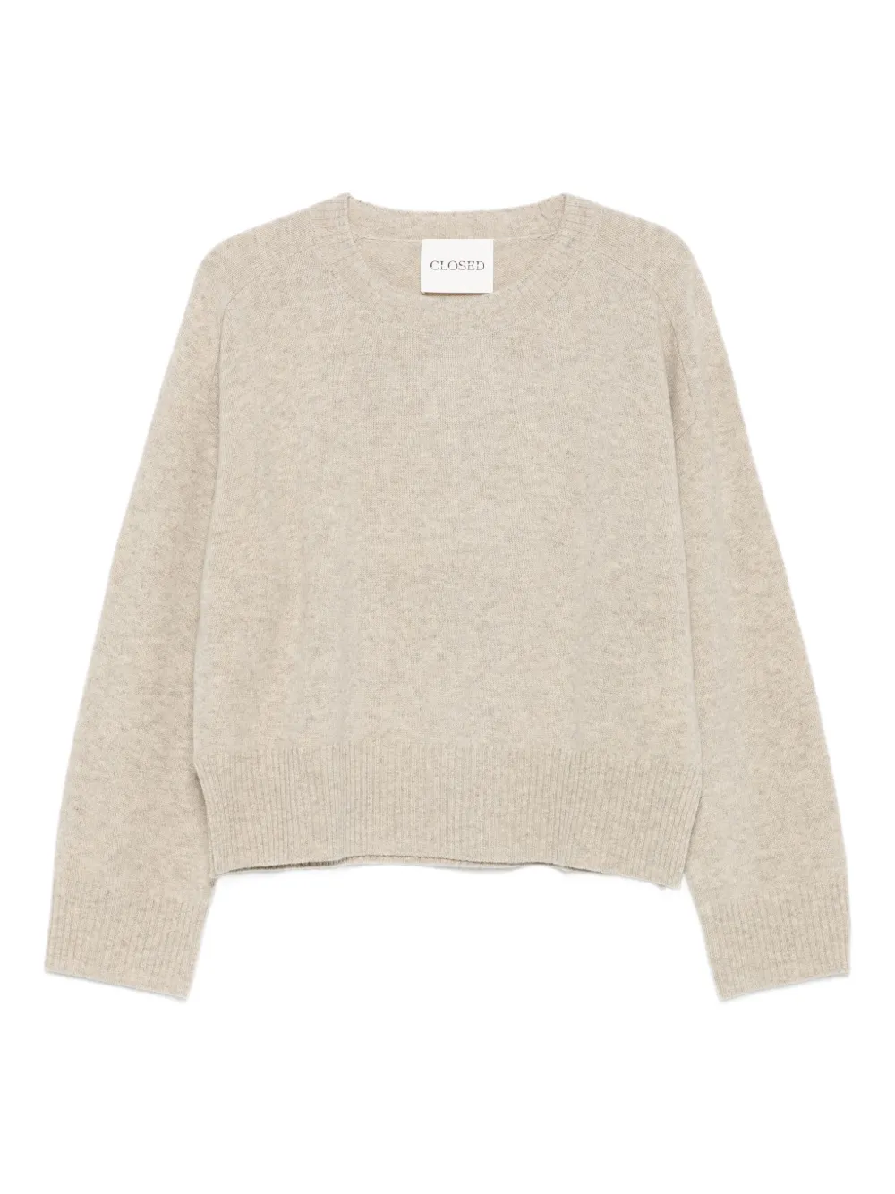 Closed crew-neck wool sweater | Neutrals | Image 1