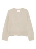 Closed crew-neck wool sweater - Neutrals