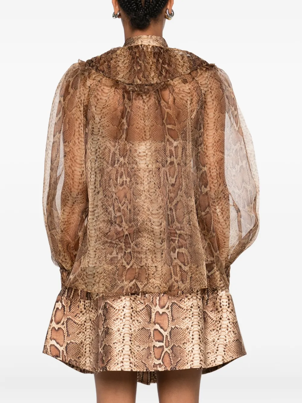 ZIMMERMANN ruffle-trimmed silk shirt Bruin
