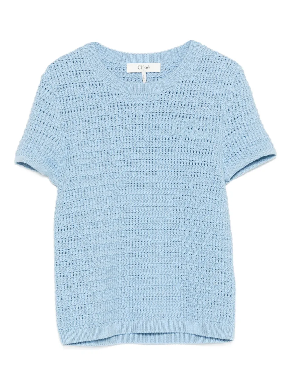 Chloé crochet-knit T-shirt - Blu