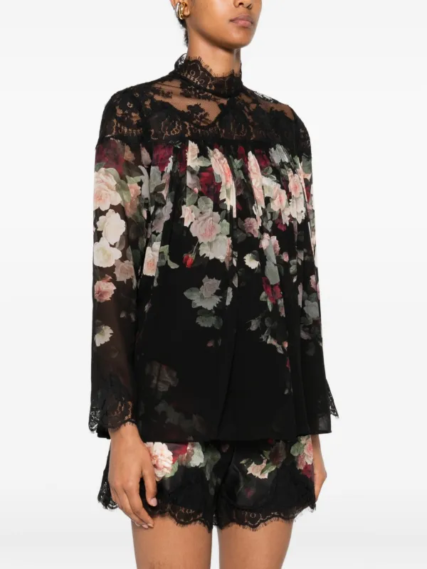 ZIMMERMANN レーストリム ブラウス | ブラック | FARFETCH JP