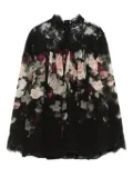 ZIMMERMANN lace-trimmed floral blouse - Black
