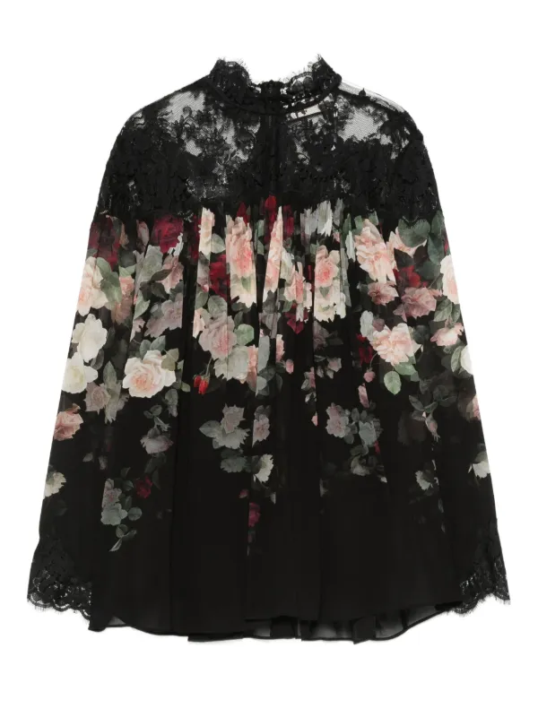 ZIMMERMANN レーストリム ブラウス | ブラック | FARFETCH JP