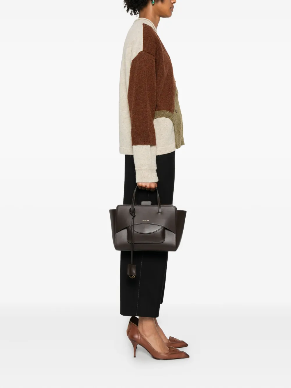 HIDESINS small leather tote bag - Bruin