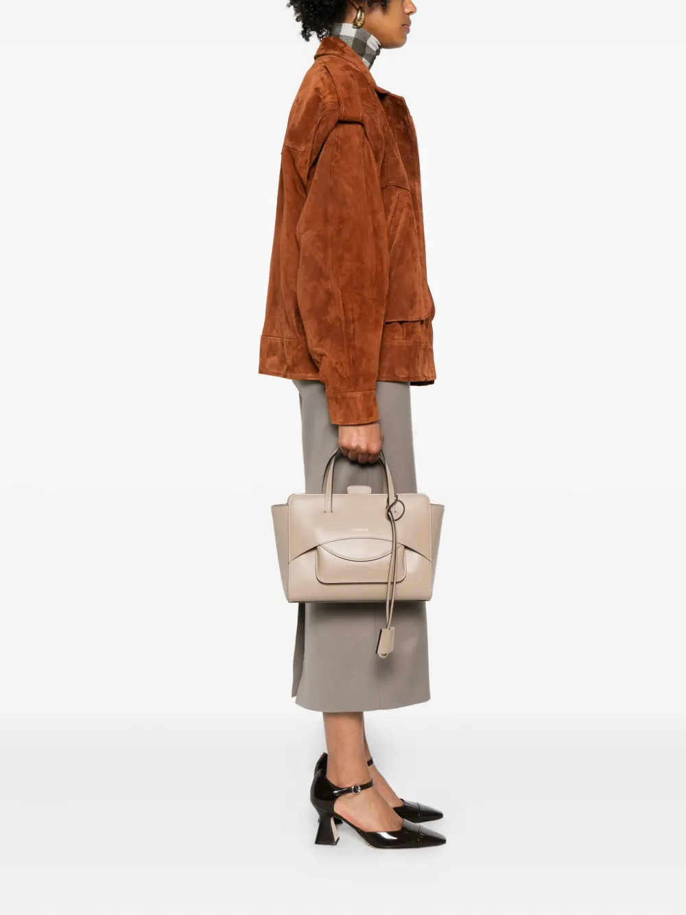 HIDESINS small leather tote bag - Beige