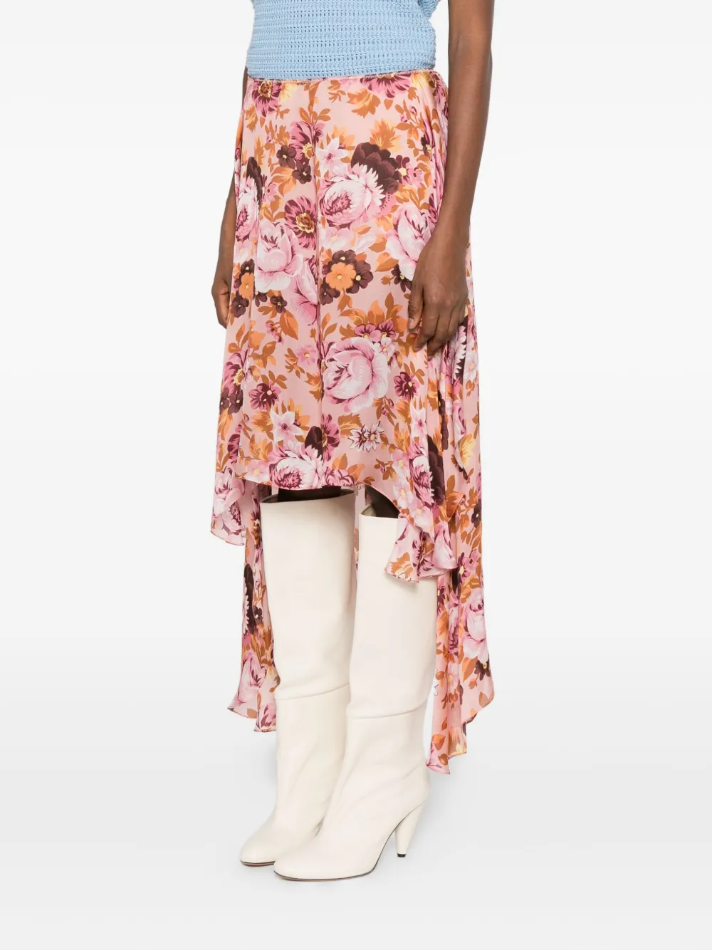 Chloé Rok met ruches Roze