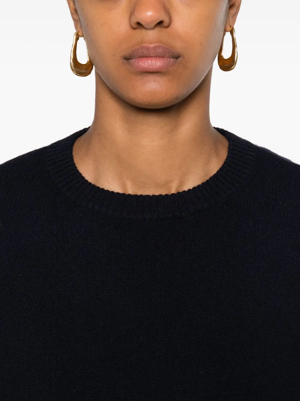 BeYou Kasjmier trui met ronde hals Blauw