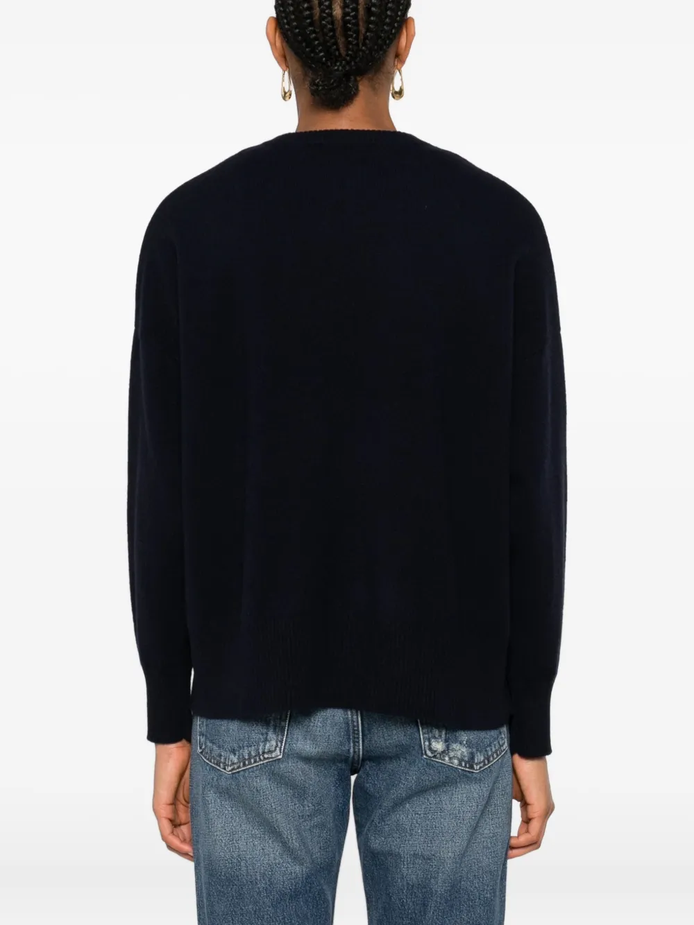 BeYou Kasjmier trui met ronde hals Blauw