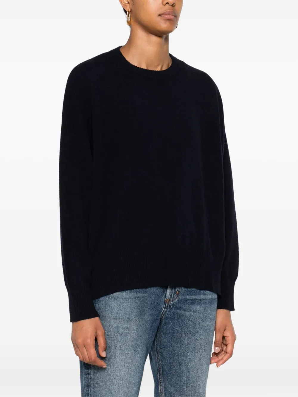 BeYou Kasjmier trui met ronde hals Blauw