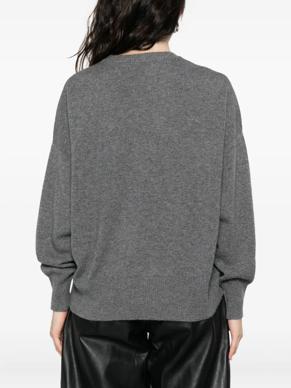BeYou Kasjmier trui met ronde hals Grijs