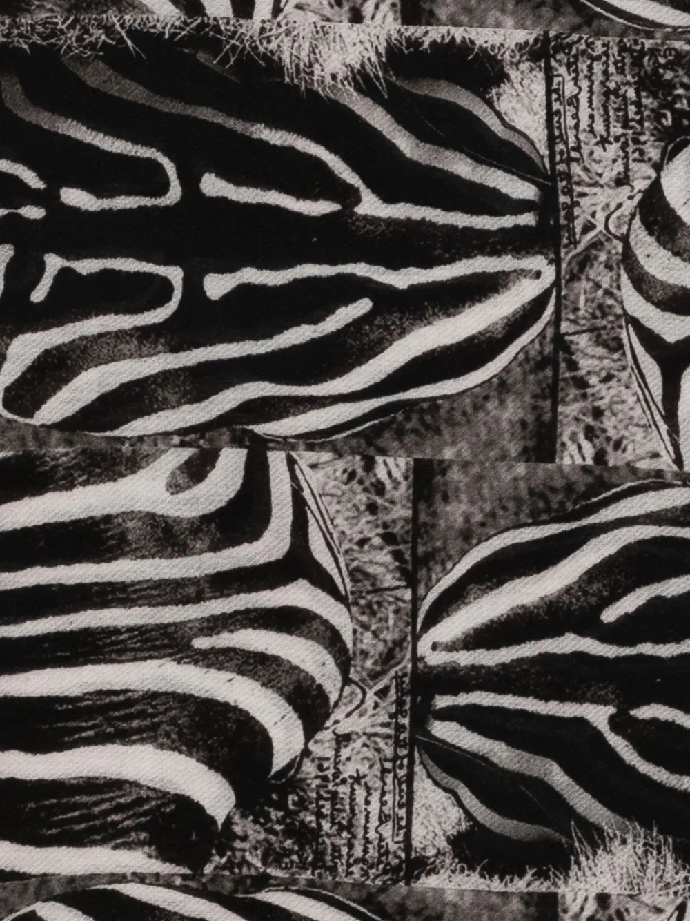 Faliero Sarti zebra-print fringed scarf - Zwart