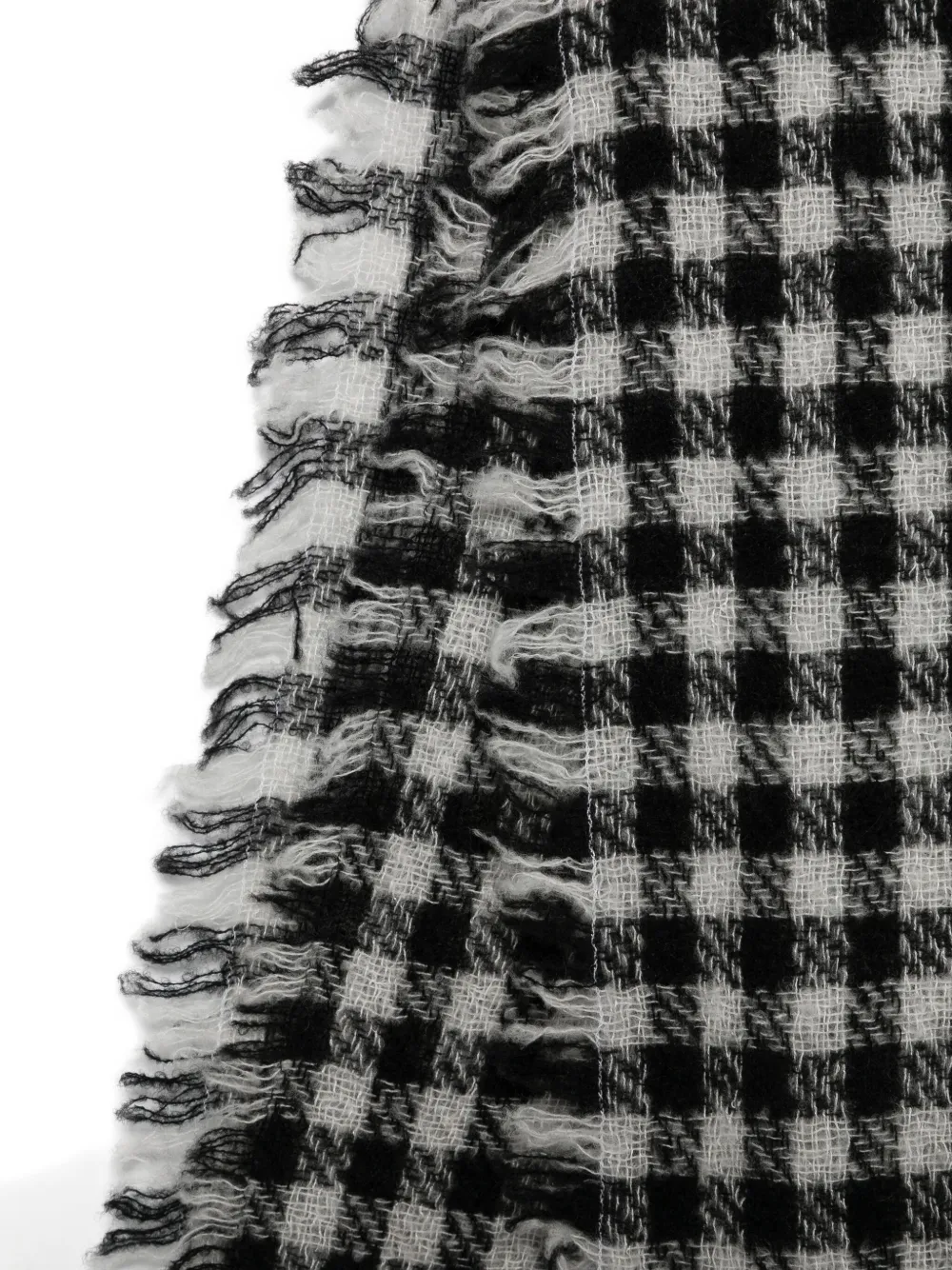 Faliero Sarti gingham frayed-edge scarf - Wit