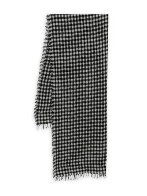 Faliero Sarti gingham frayed-edge scarf