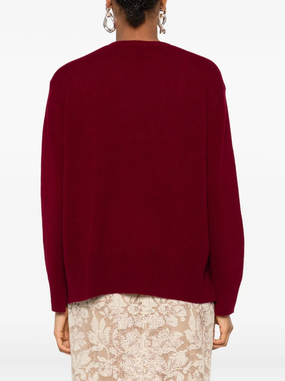 BeYou Kasjmier trui met zijsplit Rood