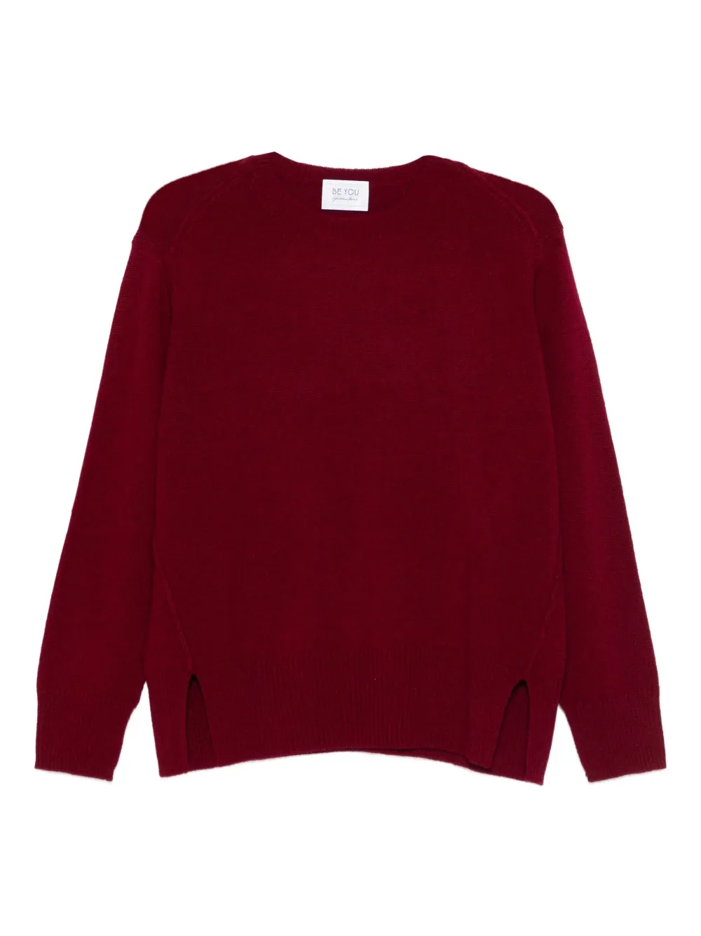 BeYou Kasjmier trui met zijsplit Rood