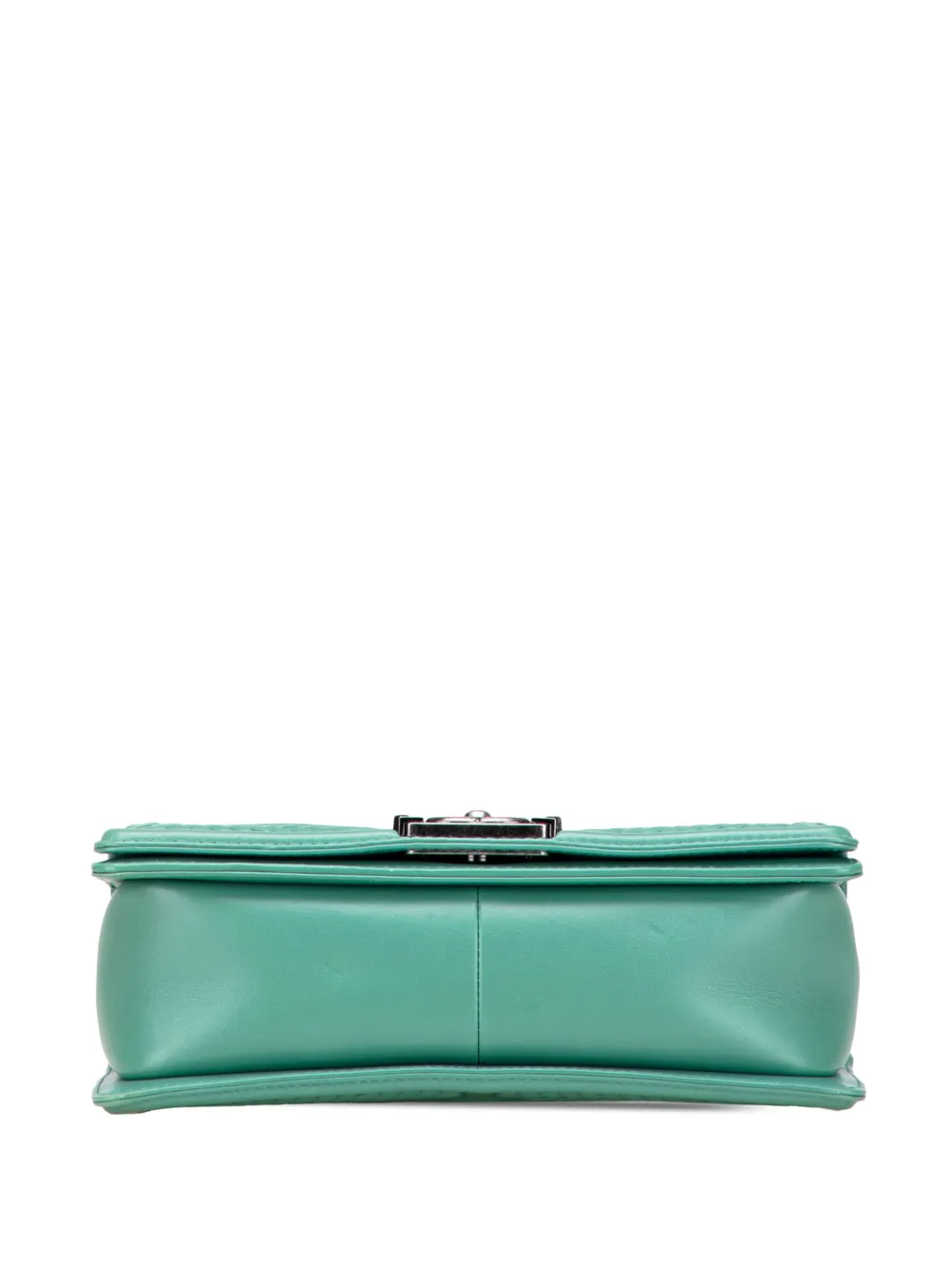 Pre-owned Chanel 2016-2017 New Medium Braided Chevron Lambskin Boy Flap Crossbody Bag In Green