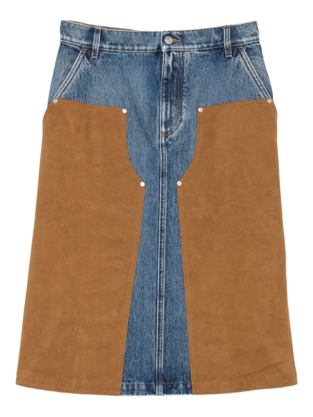 Stella Mccartney Panelled Midi Skirt In Blue