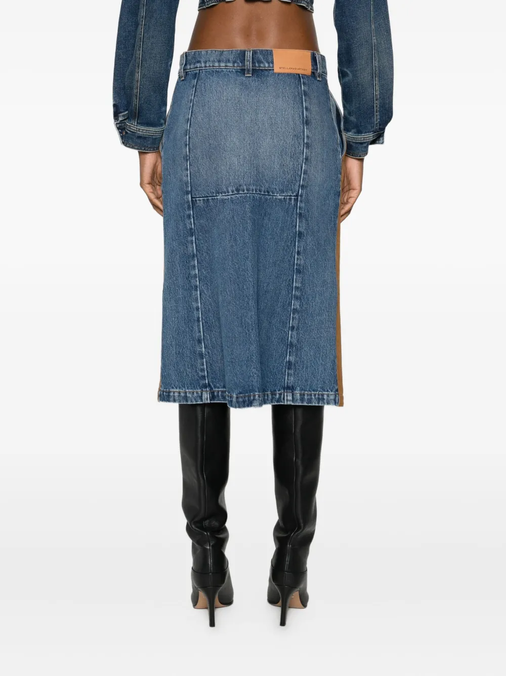 Stella Mccartney Panelled Midi Skirt In Blue