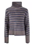 Lisa Yang The Floren brushed striped turtleneck sweater - Brown