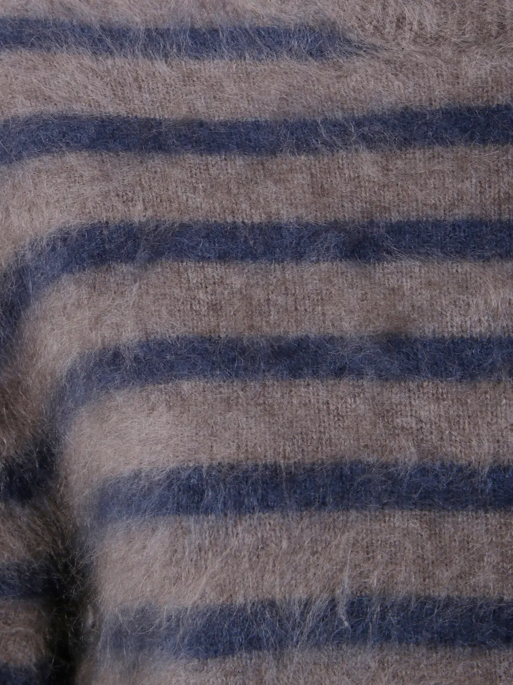 Lisa Yang The Floren Brushed Striped Turtleneck Sweater In Brown