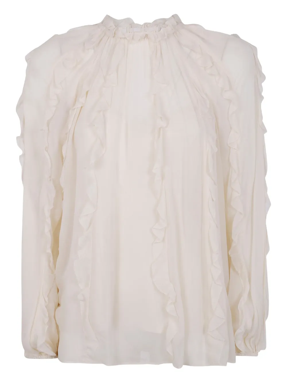 ZIMMERMANN ruffled high-neck blouse | Neutrals | Image 1