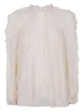 ZIMMERMANN ruffled high-neck blouse - Neutrals