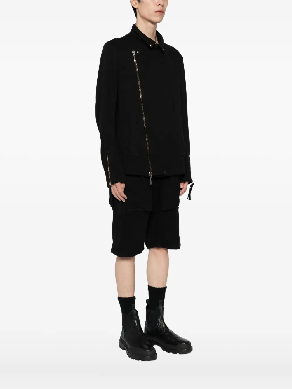 Masnada Katoenen bikerjack Zwart