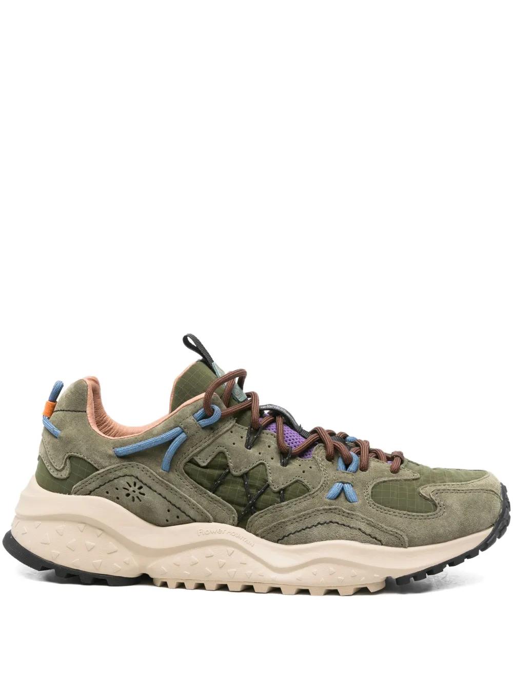 FLOWER MONTAIN suede low-top trainers | Green | Image 1