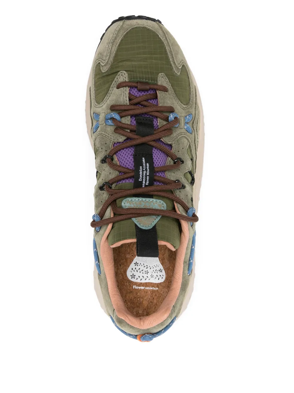 FLOWER MOUNTAIN suede low-top trainers Green