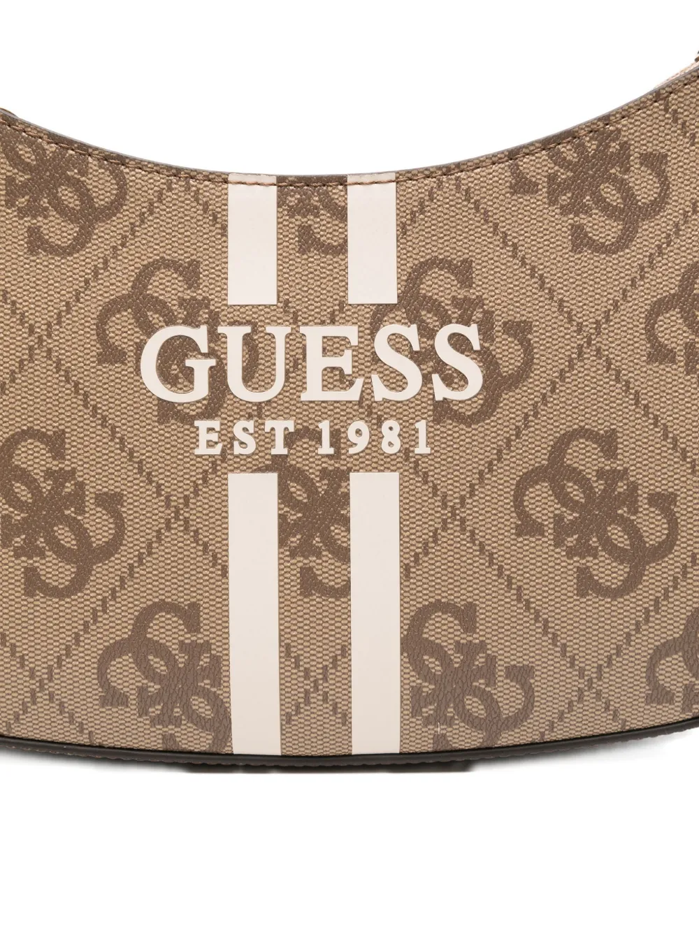 Guess Usa Noelle Logo-pattern Shoulder Bag In Neutral